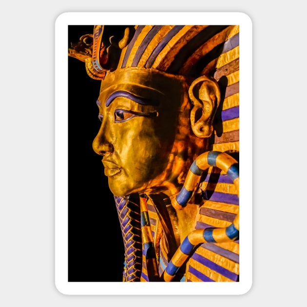 King Tutankhamun funerary mask Sticker by GrahamPrentice